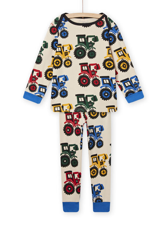 Conjunto pijama t-shirt e calças com estampado trator colorido menino NEGOPYJTRA / 22SH12E2PYJ810