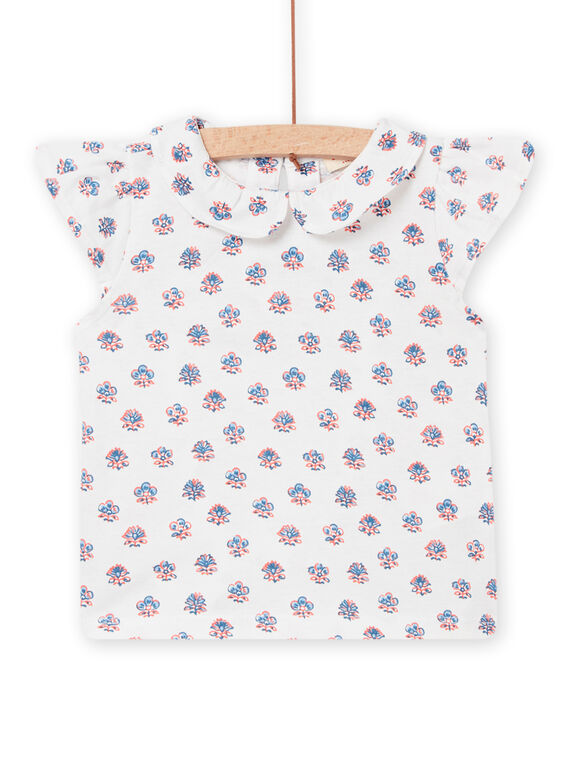 T-shirt cru com gola Peter Pan bebé menina NISANBRA / 22SG09S1BRA001