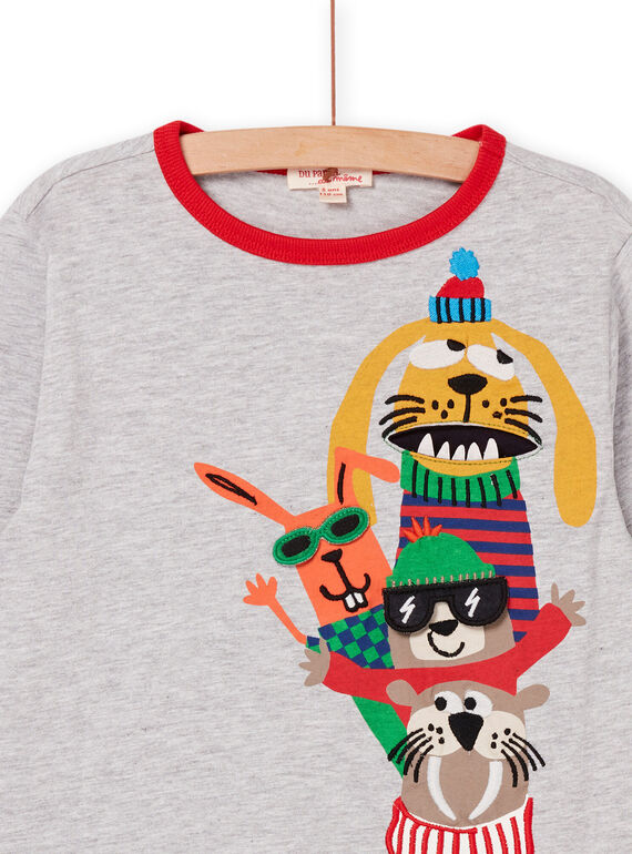 T-shirt de mangas compridas com estampado de animais POMUTEE4 / 22W902R2TMLJ922