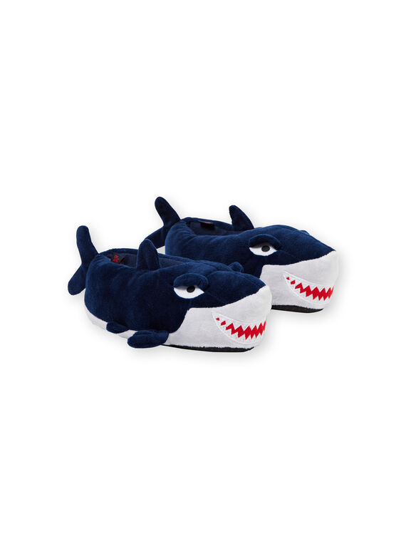 Pantufas 3D azul-marinho tubarão menino KGBOOTREQ / 20XK3682PTD070