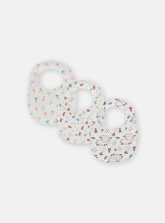 Pack de 3 babetes com estampado florido, ovelhas e quinta VOU1BAV2 / 24WF42C2BAV001