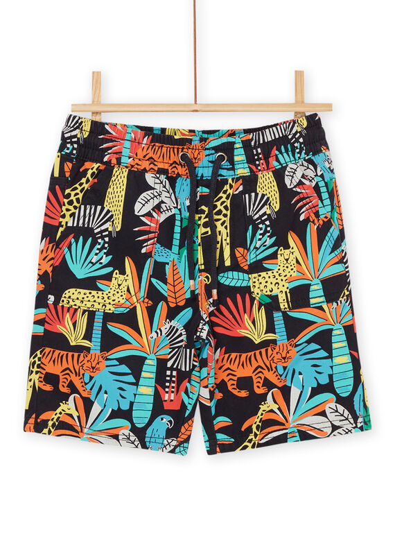 Bermudas preto com estampado de selva multicor ROJUNBER3 / 23S902U2BERC243
