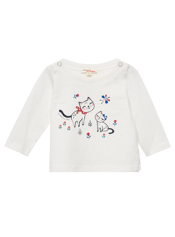 T-shirt mangas compridas cru menina JIGRATEE1 / 20SG09E1TML001