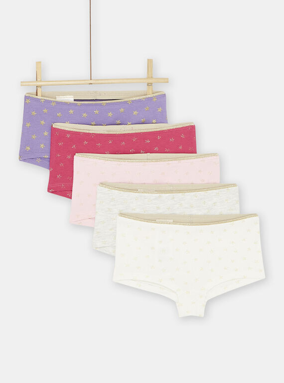 Pack de 5 shorties multicolor menina SEFAHOTSEM2 / 23WH1161SHY001