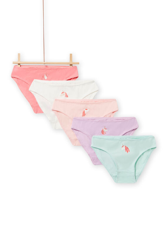 Pack de 5 cuecas a condizer com padrões dourados menina NEFALOTSEM2 / 22SH11I3D5L001
