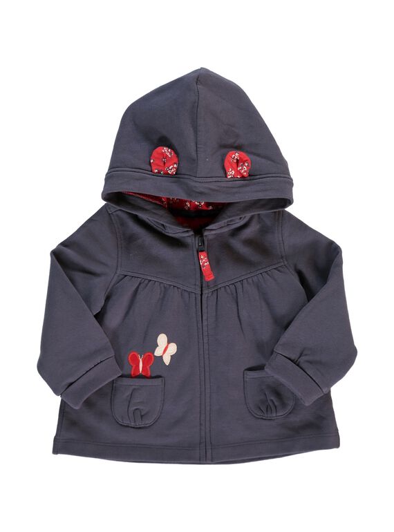 Baby girls' hooded sweatshirt CIJOJOH3 / 18SG09R1JGH705