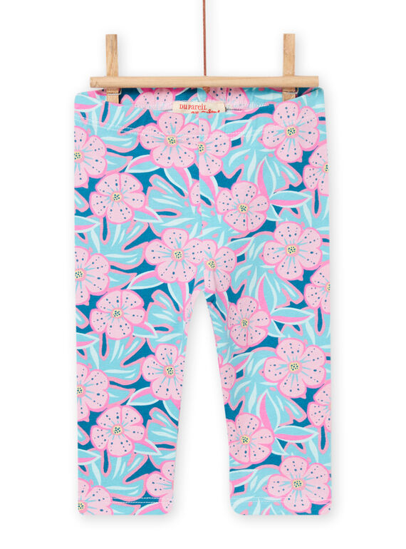 Leggings azul e rosa com estampado florido bebé menina NYIFICLEG / 22SI09U1CAL215