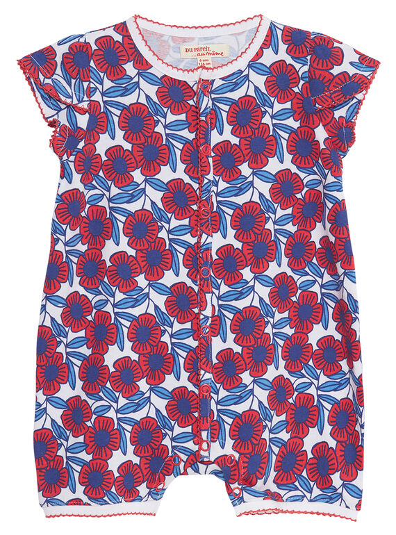 Babygro curto bebé menina estampado florido JEFIGREFLE2 / 20SH13U6GRE000