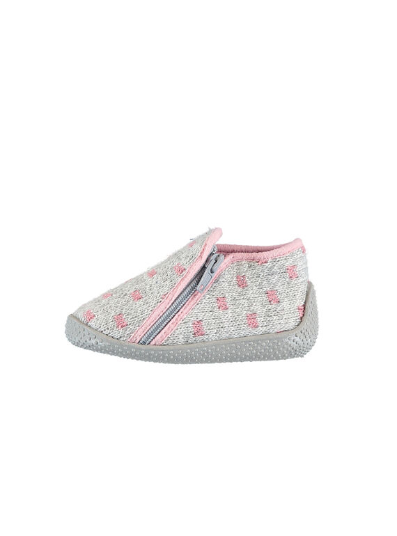 Chinelos cão veludo cinzento bebé menina GBFBOTRICO / 19WK37Z5D0A943