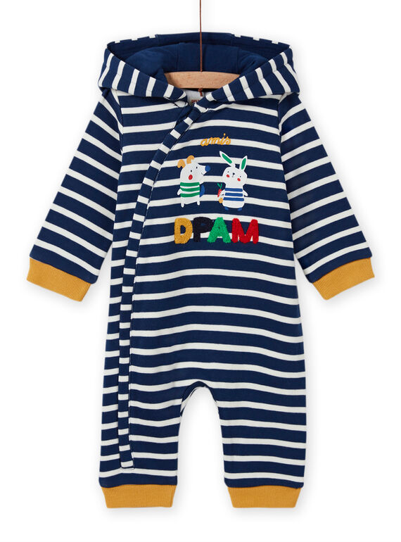 Macacão às riscas azul noite com padrão de animais bebé menino MUMIXCOM / 21WG10J1CBL713