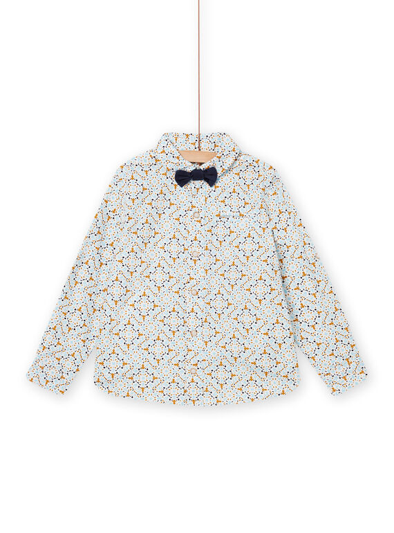 Camisa cru, azul e laranja e laço menino NOSOCHEM / 22S902Q2CHM001