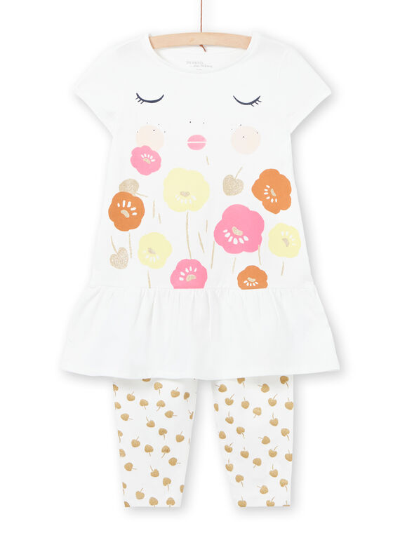 Pijama branco criança menina LEFAPYJCOU / 21SH11C5PYJ001