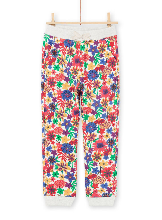 Calças de fato de treino cru e vermelho estampado florido menina MAJOBAJOG2EX / 21W90116JGB006