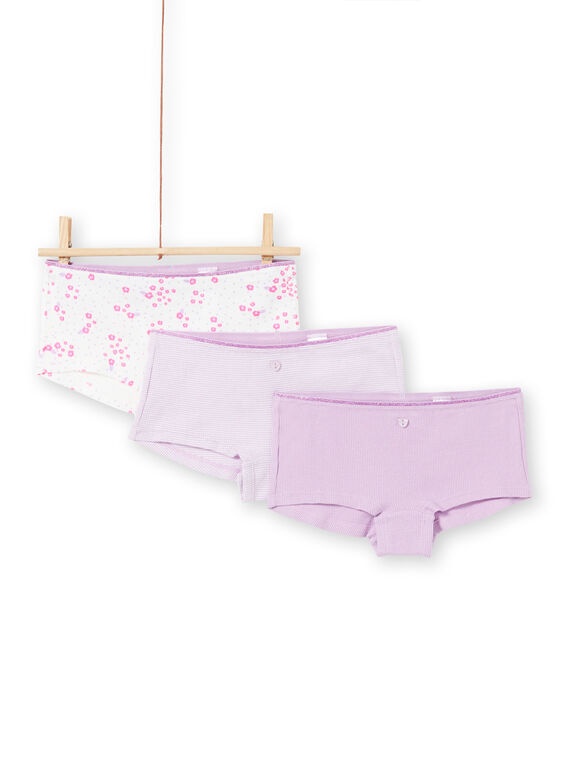 Lote de 3 shorties violeta claro e cru a condizer menina MEFAHOTRIB / 21WH11B4SHY001