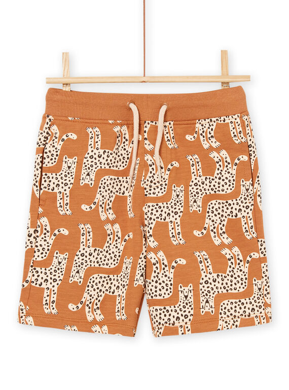 Bermudas em moletão com estampado leopardo ROJOBER4 / 23S90299BER821