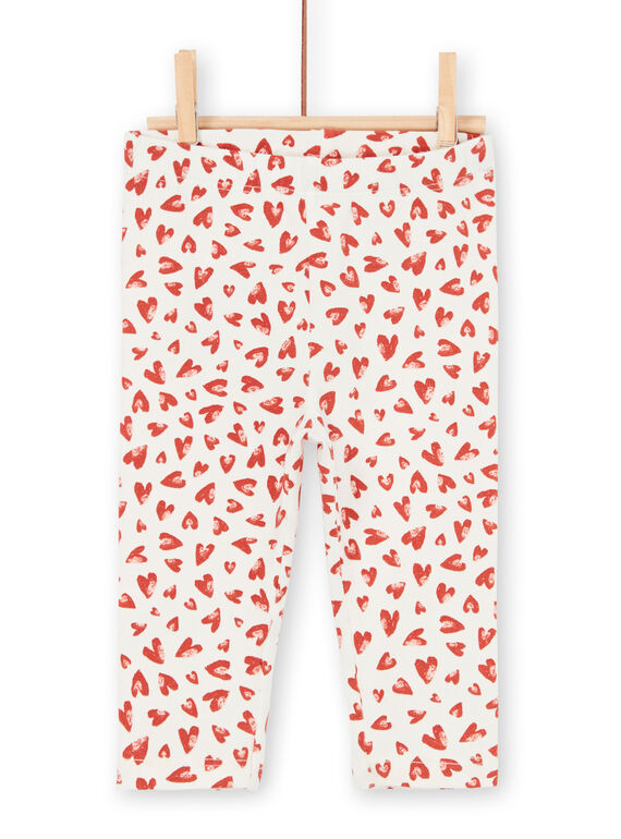 Leggings cru e vermelho bebé menina LYITERLEG / 21SI09V1CAL001