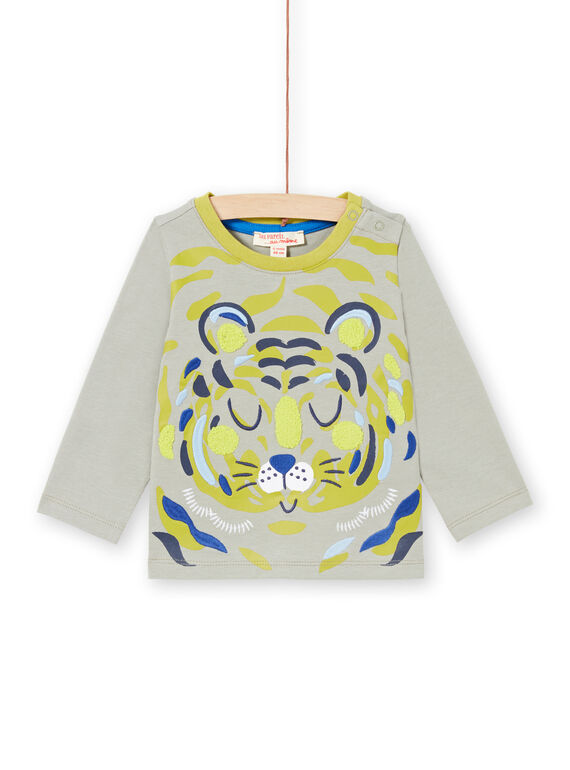 T-shirt caqui e verde bebé menino MUKATEE3 / 21WG10I1TMLG622