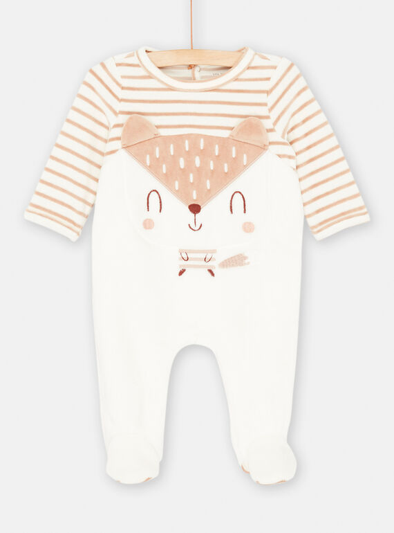 Babygro esbranquiçado e bege quente e confortável unissexo SOU2GRE4 / 23WF0422GREA001