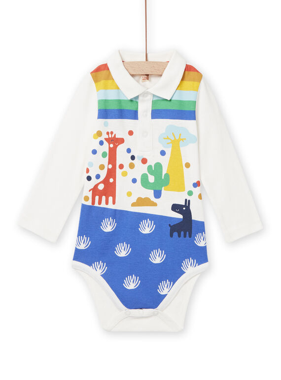 Body cru com gola estampado decorativo colorido bebé menino NULUBOD / 22SG10P1BOD001