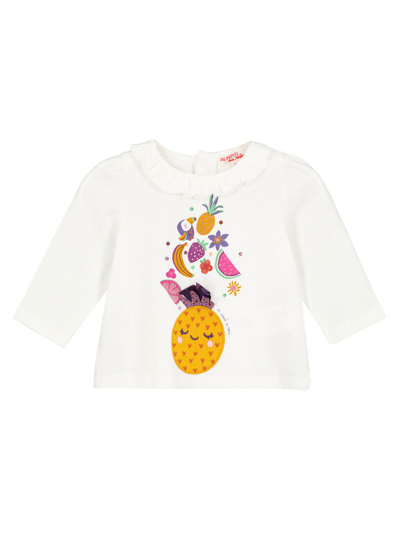 T-shirt mangas compridas cru menina GIVIOTEE / 19WG09R1TML001