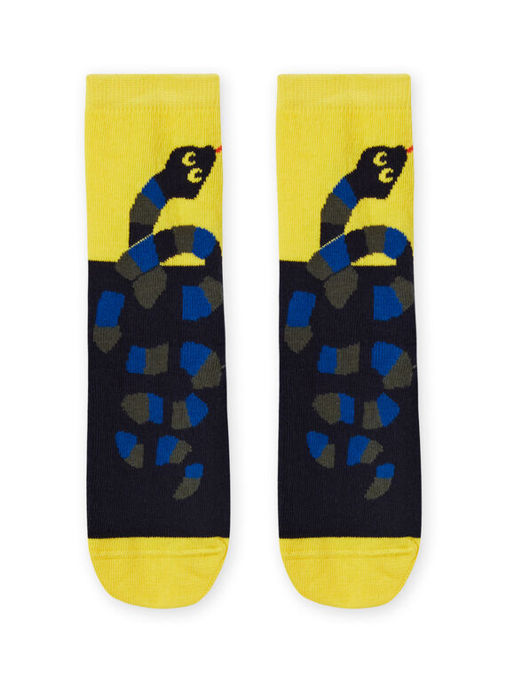 Meias amarelo e preto com padrão serpente menino MYOKACHO / 21WI02I2SOQ106