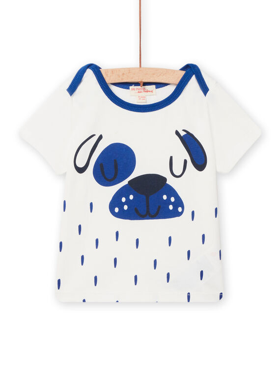 T-shirt cru com estampado de cão bebé menino NUJOTI3 / 22SG10C3TMC001