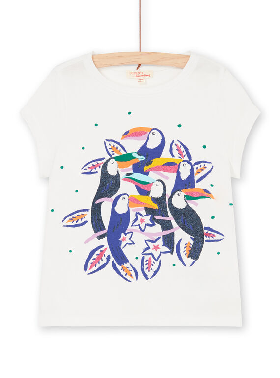 T-shirt cru e azul-marinho LANAUTIEX / 21S901P3TMC001