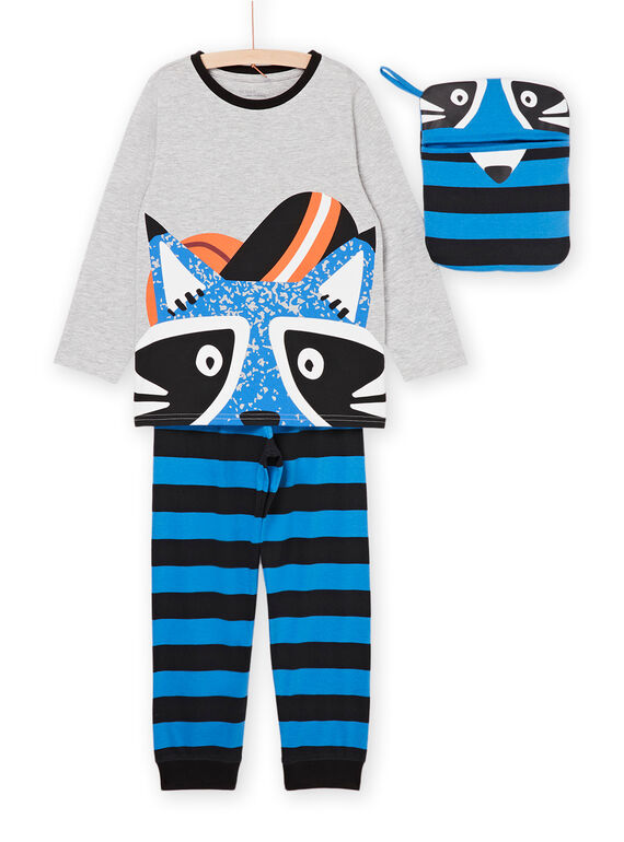 Pijama comprido com padrão de guaxinim 3 peças PEGOPYJMAN2 / 22WH1262PYGJ922