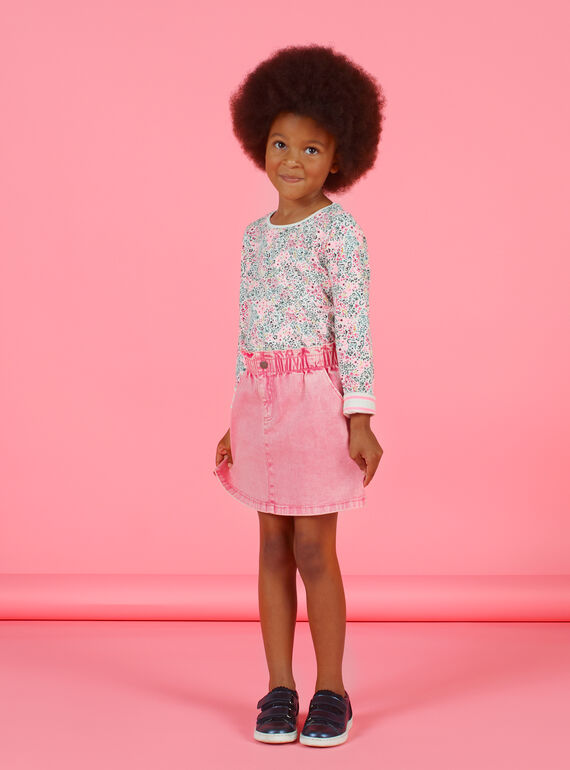Saia de ganga rosa menina MAKAJUP1 / 21W901I1JUPD305