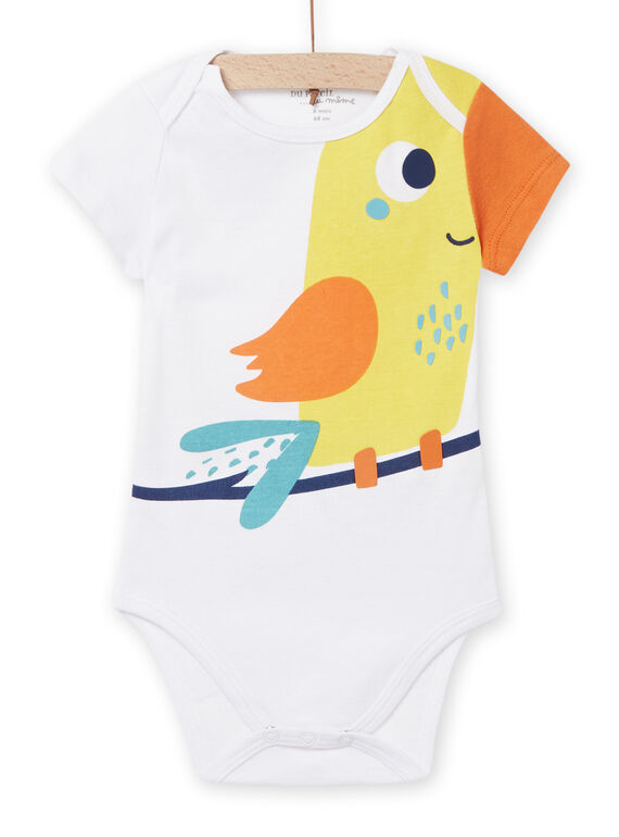 Body branco com padrão papagaio bebé menino NEGABODPER / 22SH14I3BDL000