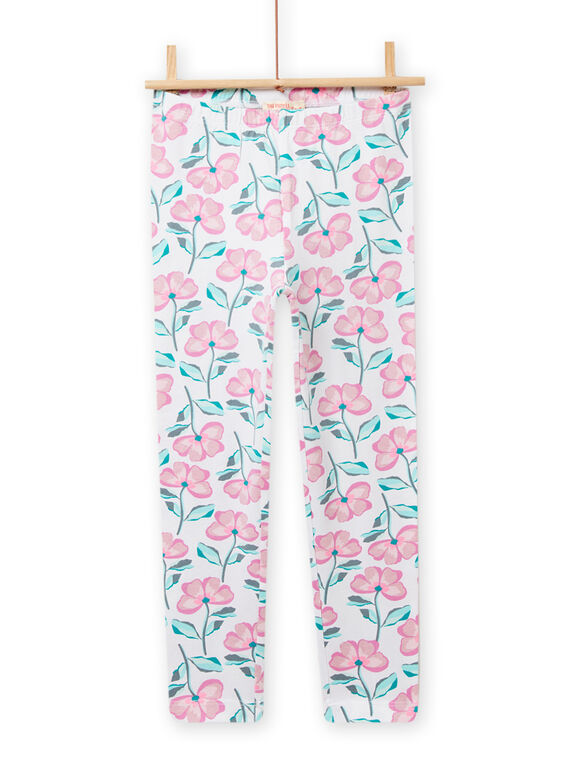 Leggings branco com estampado florido menina NYAVOLEG1 / 22SI0131CAL000
