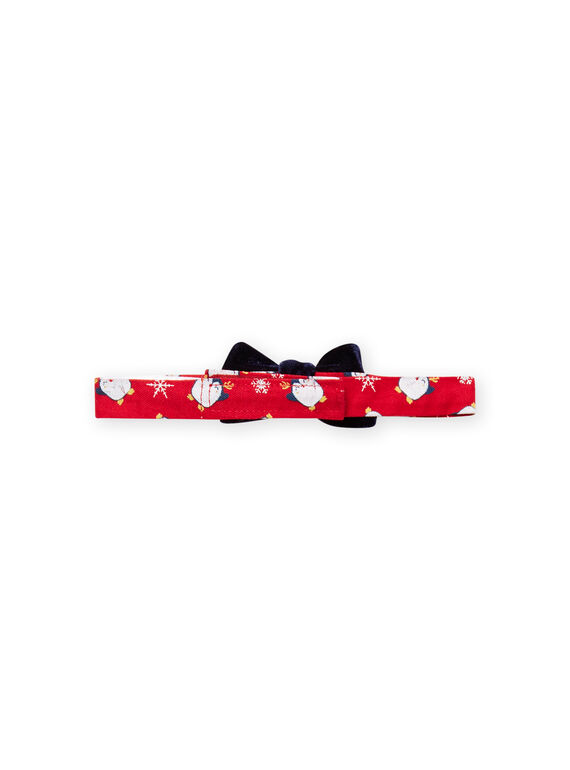 Camisa oxford vermelho com estampado de pinguim, flocos e laço bebé menino MUNOCHEM / 21WG10Q2CHM050