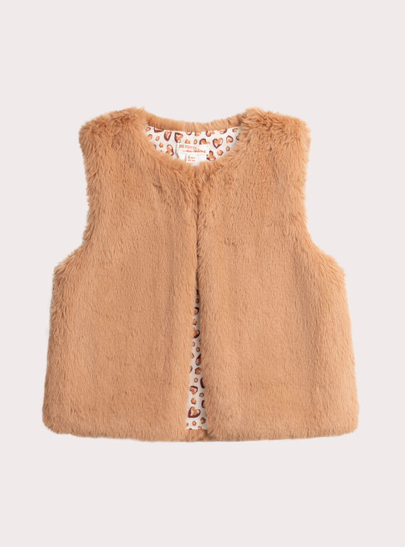 Casaco de pele marrom reversível para meninas  VABACAR / 24W901Q1CARI820