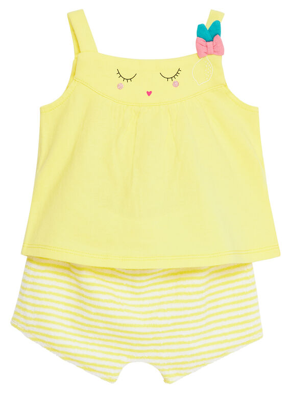 Conjunto de praia amarelo bebé menina JIPLAENS1 / 20SG09X2ENSB104