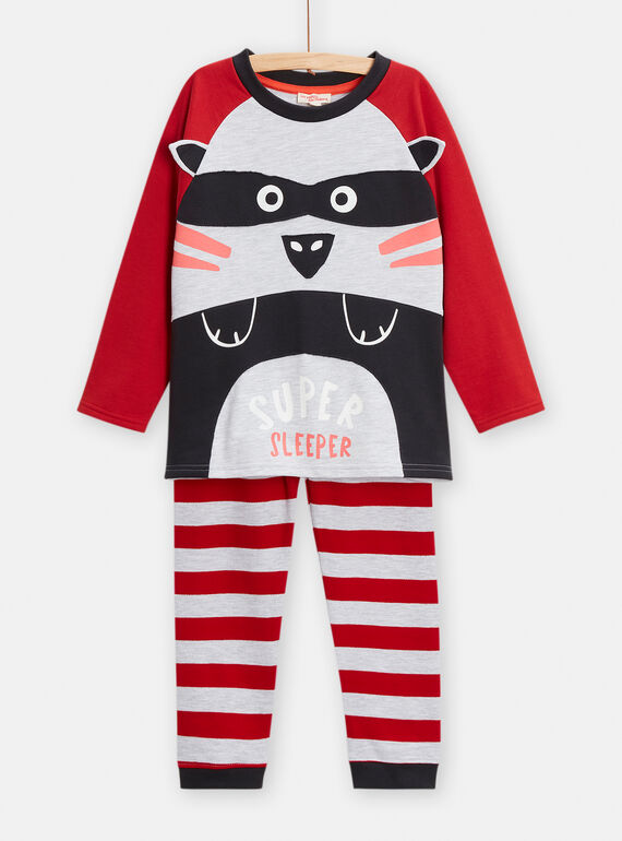 Pijama fosforescente vermelho menino TEGOPYJRAC / 24SH1248PYJJ922