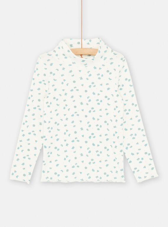 Camisola interior cru com estampado florido para menina SAJOSOUP5 / 23W901NASPL001