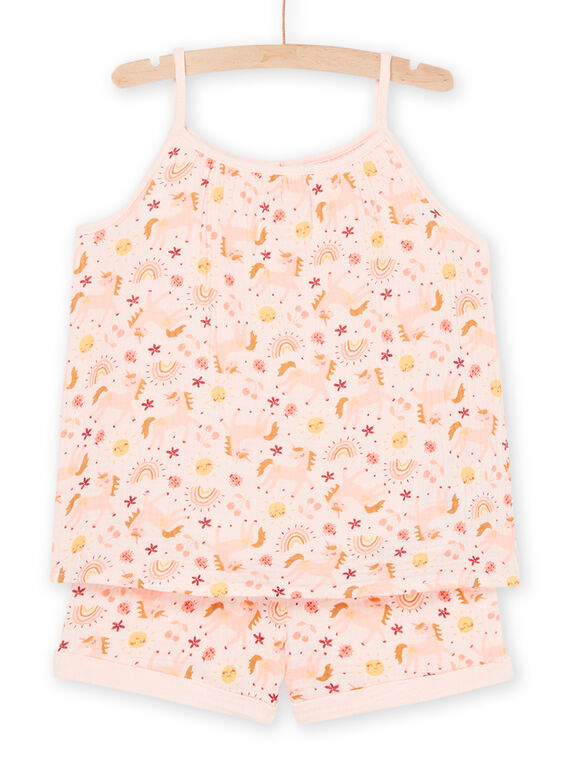Pijama rosa-maquilhagem com estampado de unicórnios e fantasia REFAPYJGAZ / 23SH11H7PYJD327