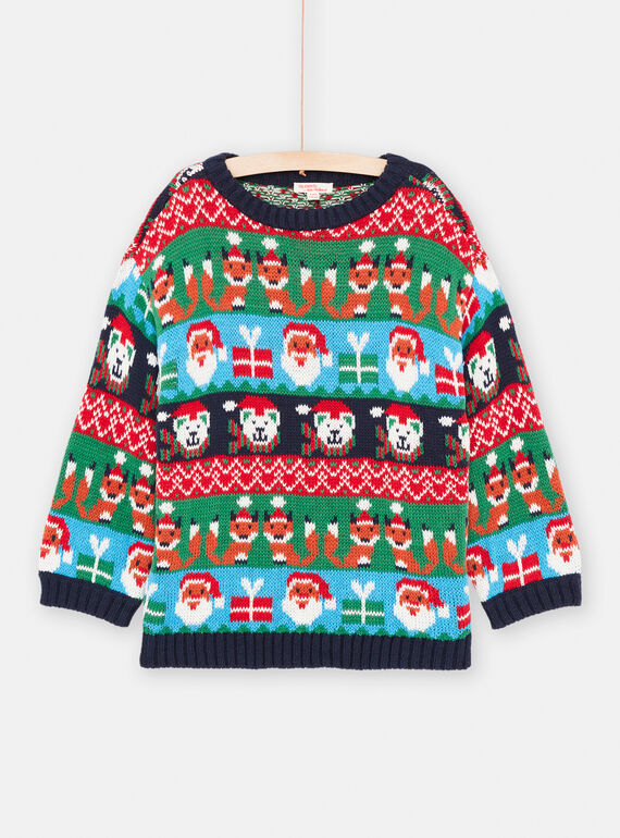 Camisola vermelho-vivo de Natal em malha para menino SOWAYPUL1 / 23W902S2PULF518