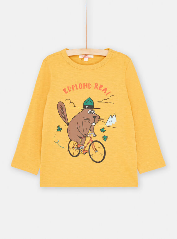 T-shirt topázio com padrão de castor de bicicleta para menino SOJOCOTEE1 / 23W902N1TMLB118