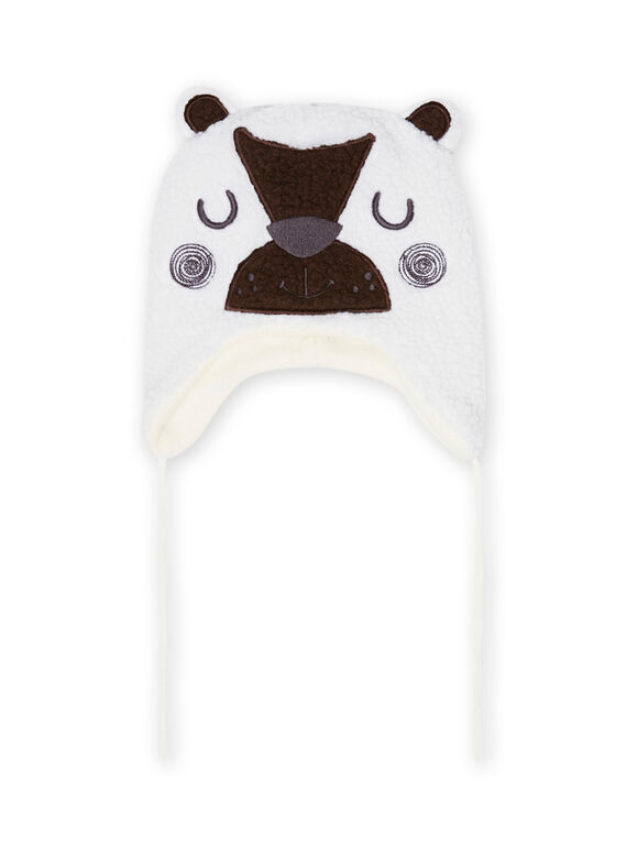 Gorro cru com padrão de urso em sherpa bebé menino MYUGROBON3 / 21WI1063BON001