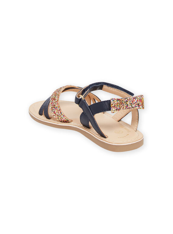 Sandálias azul-marinho com purpurinas menina NASANDMARINE / 22KK3544D0E070