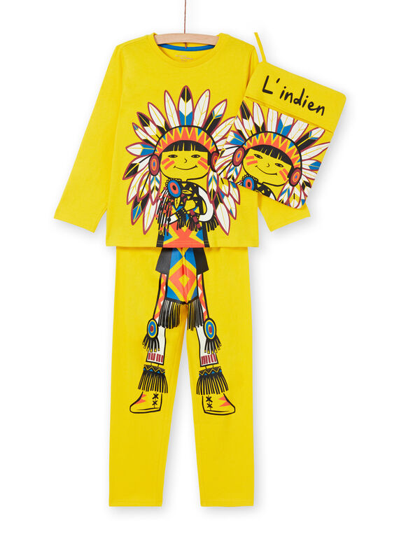 Conjunto pijama t-shirt e leggings amarelo fosforescente criança menino LEGOPYJMAN4 / 21SH12S4PYGB105