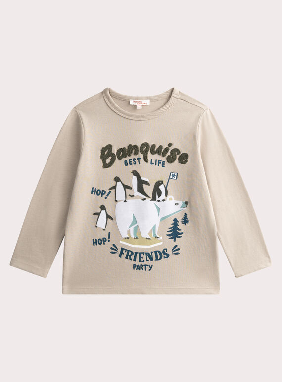 T-shirt cinzenta estampada com camadas de gelo para menino VOPERTEE3 / 24W902R1TMLJ913