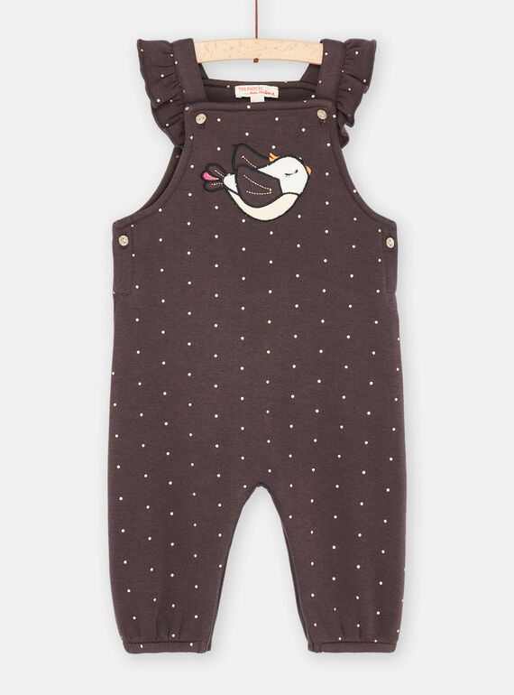 Macacão castanho com estampado às bolas douradas para bebé menina SILOCOMB / 23WG09R1CBLJ905