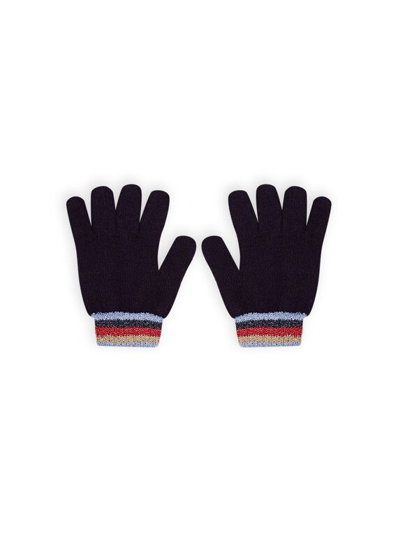 Luvas azul-noite detalhes às riscas menina MYAMIXGAN1 / 21WI0151GANC205