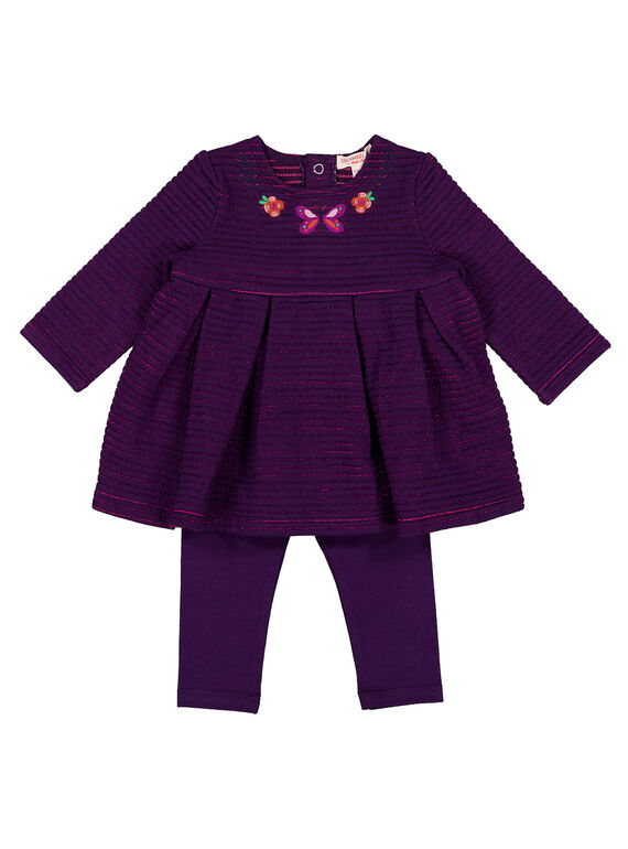 Conjunto vestido e leggings violeta menina GIVIOENS / 19WG09R1ENS708
