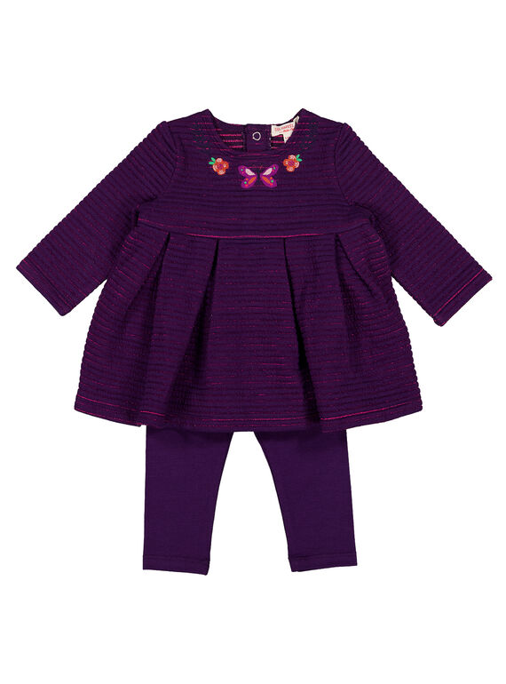 Conjunto vestido e leggings violeta menina GIVIOENS / 19WG09R1ENS708