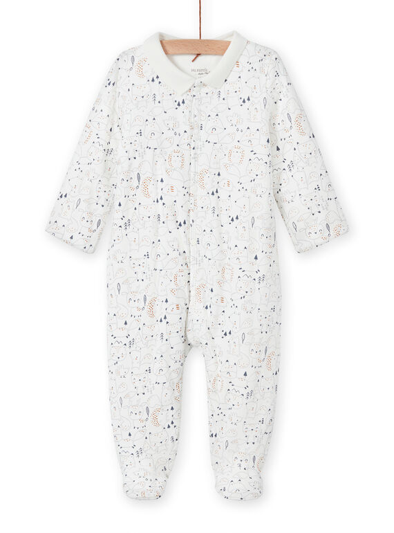 Babygro cru com gola estampado decorativo recém-nascido unissexo MOU1GRE3 / 21WF0441GRE001