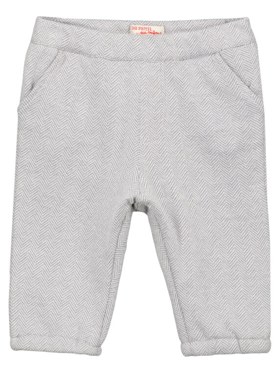 Calças jacquard cinzento bebé menino GUBLAPAN2 / 19WG10S2PAN001