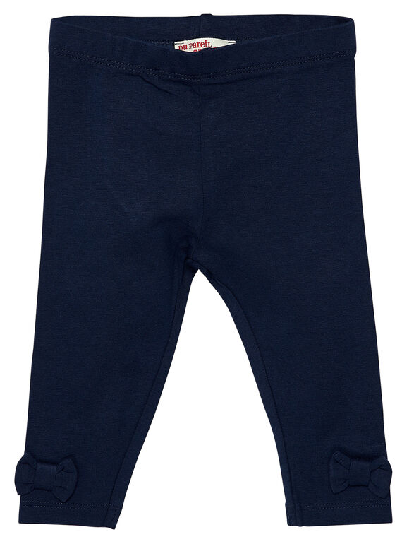 Leggings azul-marinho bebé menina com laços pequenos JYIESLEG1 / 20SI0962D26070